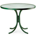 US Made 36" Round Dining Height Glass Top Folding Table